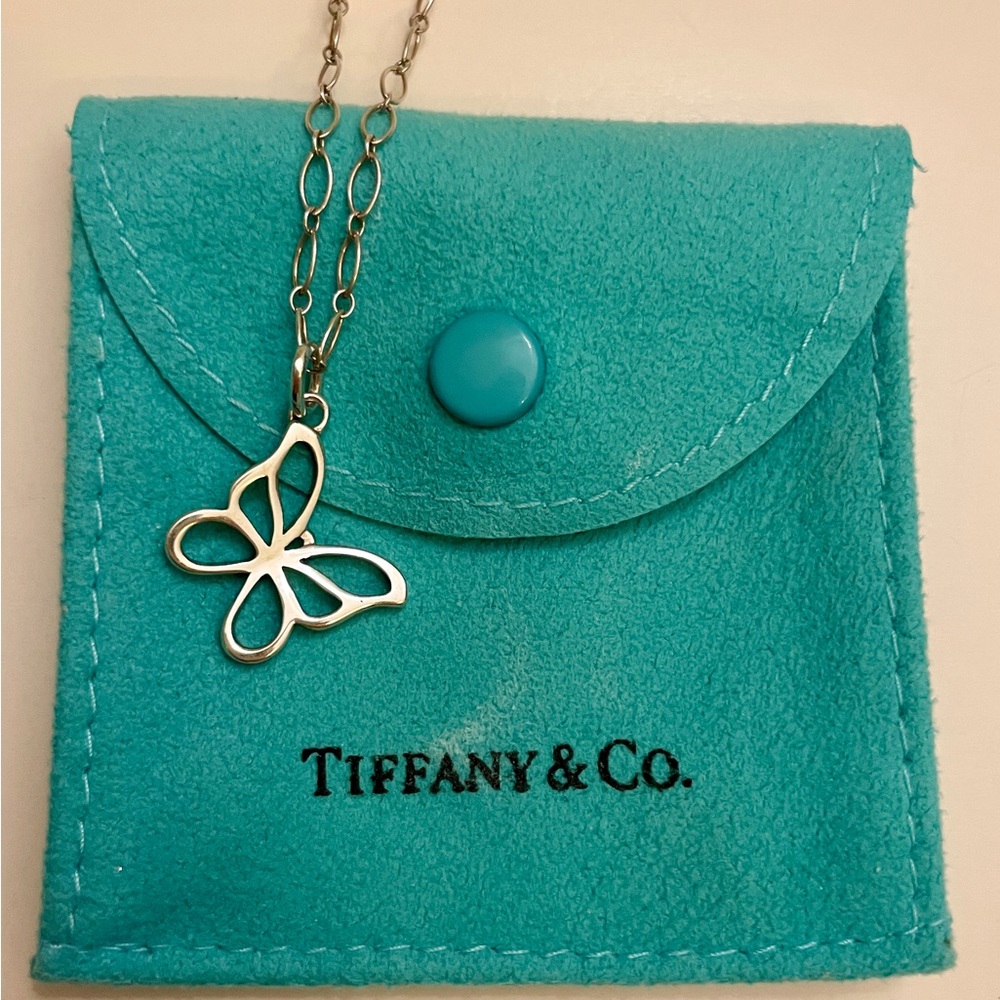 Tiffany & Co. Sterling Silver Butterfly Pendant with Pouch